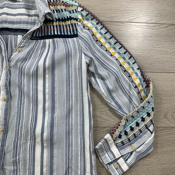Anthropologie Pilcro & The Letterpress Embroidered Button Front Shirt - Picture 5 of 13